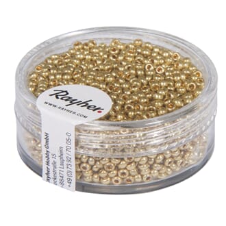Rocailles 2mm ø - Gold - Nacre, ikke vaskbare