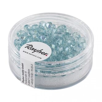 Glass crystal bead, 4mm ø, turquoise, iridescent