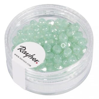 Glassperle fasettslipt 4mm ø - Mint irridesent