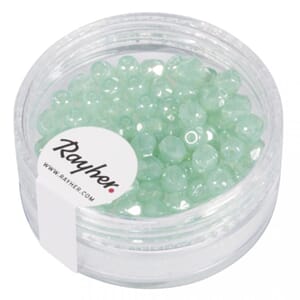 Glassperle fasettslipt 4mm ø - Mint irridesent