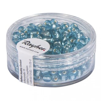 Rocailles 4mm ø - Turquoise with silver inlet, 17 g