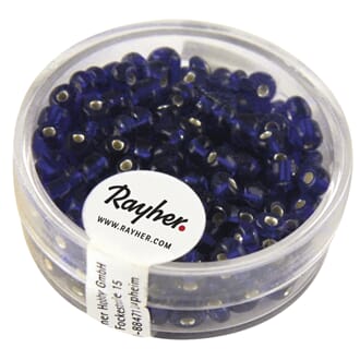Rocailles 4mm ø - Dark blue with silver inlet, 17 g