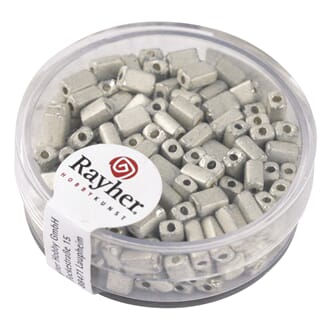 Perler - Metallisk rektangel 5x3,5mm - White - Beamless