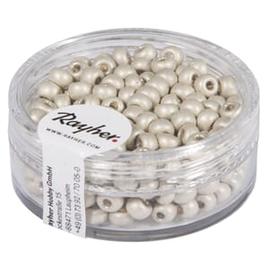 Rocailles Metallisk 4mm - White, matt