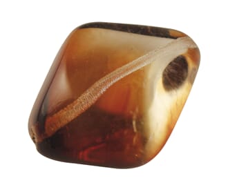 Glass perle - Brun, str 24x20 mm, 1 stk