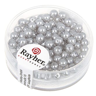 Renaissance 4mm - Silver Grey, voksperle av glass