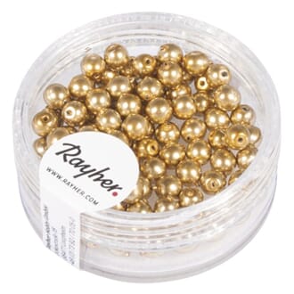 Renaissance 4mm - Oxidized gold, voksperle av glass