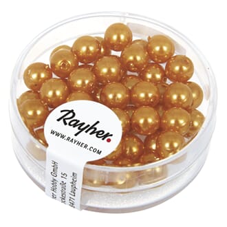 Renaissance 6mm - Golden Yellow, voksperle av glass
