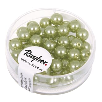 Renaissance 6mm - Jade, voksperle av glass