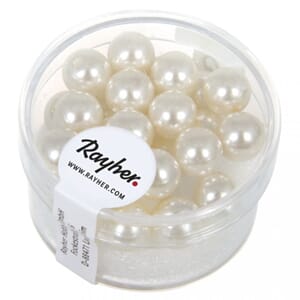 Renaissance 8mm - White, voksperle av glass