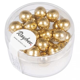 Renaissance 8mm - Gold, voksperle av glass