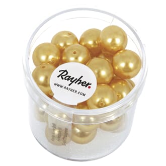 Renaissance 10mm - Sun Yellow, voksperle av glass