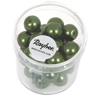 Renaissance 10mm - Emerald, voksperle av glass