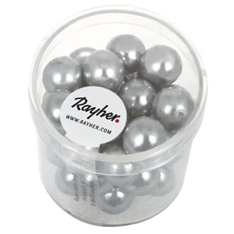 Renaissance 10mm - Silver Grey, voksperle av glass