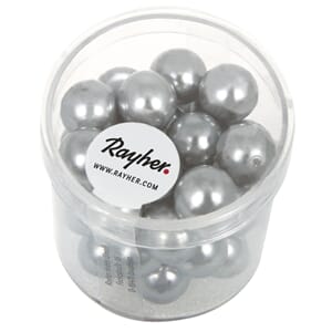 Renaissance 10mm - Silver Grey, voksperle av glass