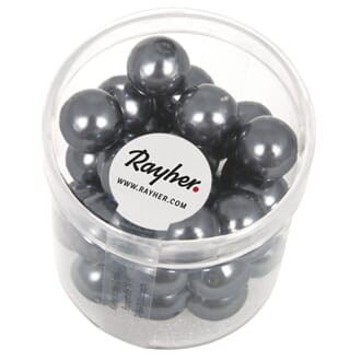 Renaissance 10mm - Antracite, voksperle av glass