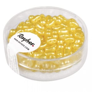 Rocailles waxed - Sun yellow, dobbelt hull, str 3x5mm