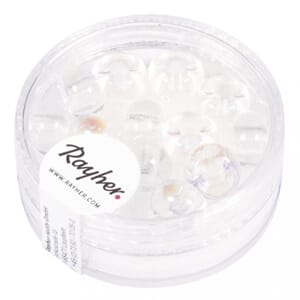 Glassperler - Transparent metall, 9mm, 14 stk