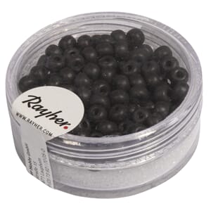 Rocailles Silk beads - Sort, str 4 mm, 120 stk
