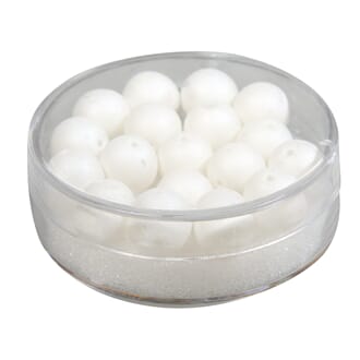 Rocailles Silk beads - White, str 8 mm, 18 stk