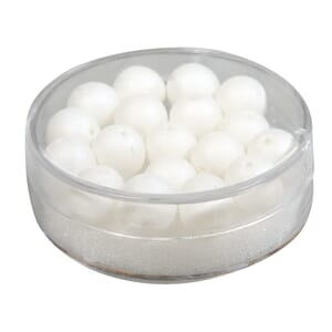 Rocailles Silk beads - White, str 8 mm, 18 stk