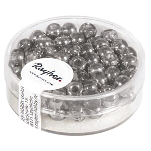 Perler med 2 mm hull - Silver, 80 stk
