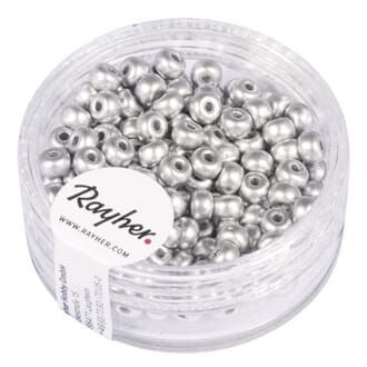 Rocailles - Silver, str ø 4mm, 150 stk