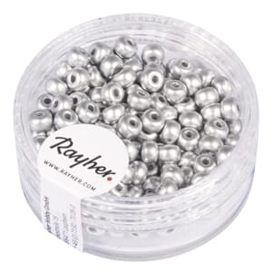 Rocailles - Silver, str ø 4mm, 150 stk