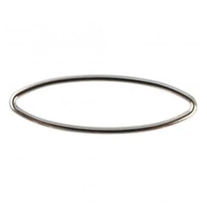 Smykkering - sølvfarget metall, oval form, str 58x15 mm, 1 s