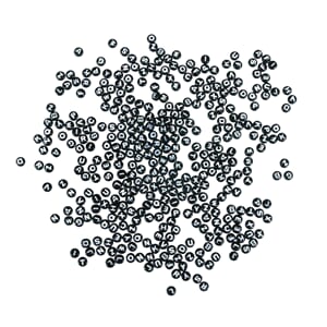 Bokstav perler - Svart med hvit skrift, disk, 40 gram