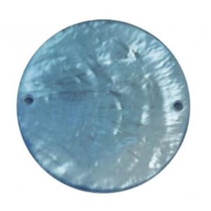 Skjellperle - Turkis disk formet, str 30 mm