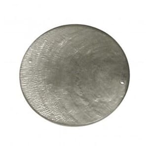 Skjellperle - Grå disk formet, str 30 mm