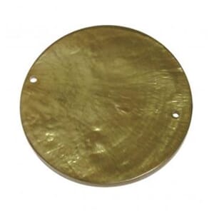 Skjellperle - Topaz disk formet, str 30 mm