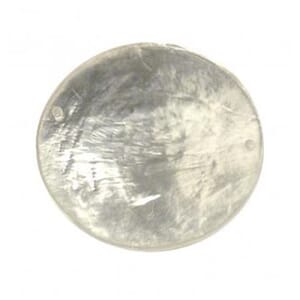 Skjellperle - Hvit disk formet, str 40 mm