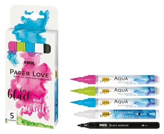 SOLO GOYA Aqua Paint Marker Paper Love set, 5/Pkg