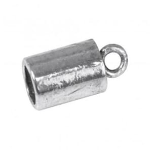 Smykkehylse med ring - Sølvfarget metall, str 1,9 cm