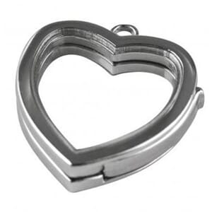 Fyllbar medaljong, hjerte anheng, str 25 mm, 1 stk