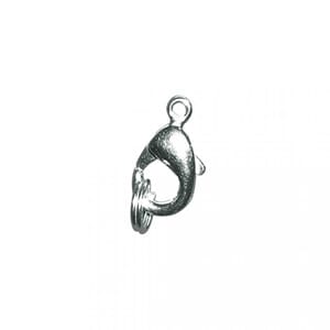 Smykkelås - Karabin lås, sølvfarget, nikkelfri, 9,5mm, 2/Pkg