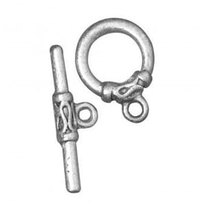 Smykkelås - Stavlås i antikk sølvfarget metall - 25mm, 1 stk