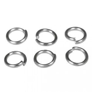 Stainless steel ring, str 6mm, platinum, 50/Pkg
