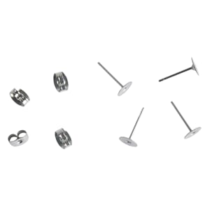 Ørestikker i edelt metall, 4 mm, 4 deler, 1 par