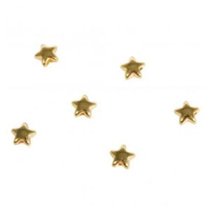 Metall perle - Stjerne gullfarget, str 5 mm, 6 stk