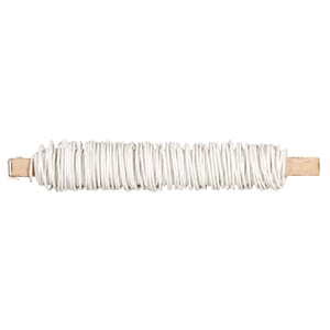 Wire med papiromslag - Hvit, 0.55 mm, 20 m