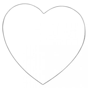 Metal ring - Sølvfarget hjerte i metall, str 25 cm, 1 stk
