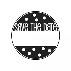 Montert stempel - Save the Date, str 3 cm, 1/Pkg