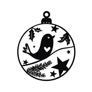 Montert stempel - Julekule, str 6x7 cm