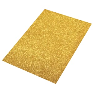 Mosegummi - Gull glitter, 2 mm, 30x45 cm