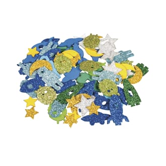Mosegummi figurer med glitter - Verdensrommet, 80/Pkg
