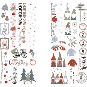 Transfer - Nordisk vinter motiv, str 10x21 cm, 1 ark