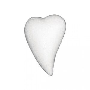 Isopor - Hjerte i dråpeform, str 30 cm, flat bakside, 1 stk